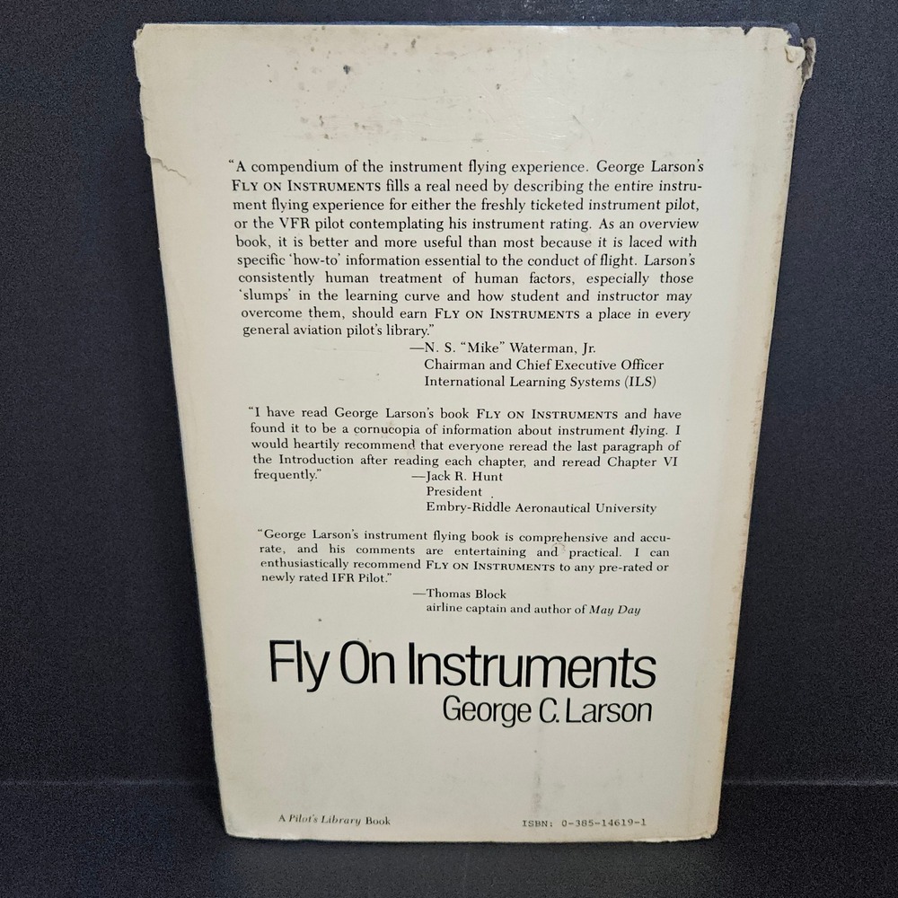 Fly On Instruments George C Larson Pilot's Library HCDJ 1980 Doubleday ROUGH - Picture 8 of 10